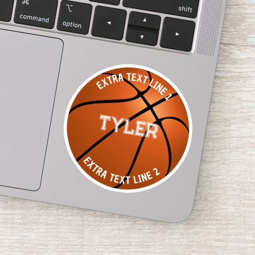 Basketball Childs Name 2 Text Lines All CAPS Sticker