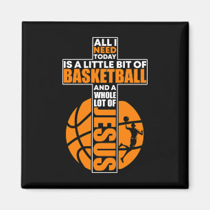 Basketball Christian Cross  Magnet
