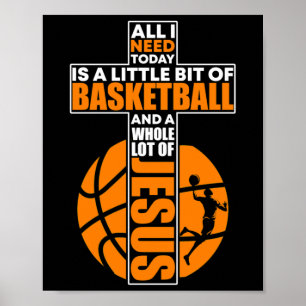 Basketball Christian Cross Poster