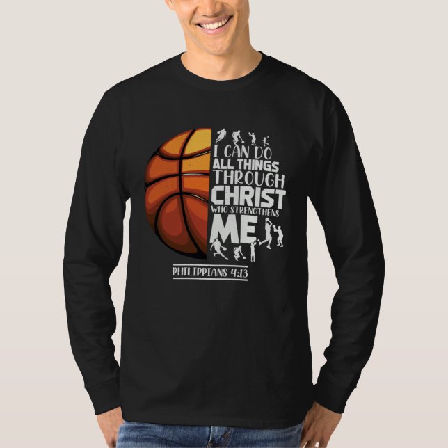 Basketball Christian Saying Motivational Words Ins T-Shirt (Front)