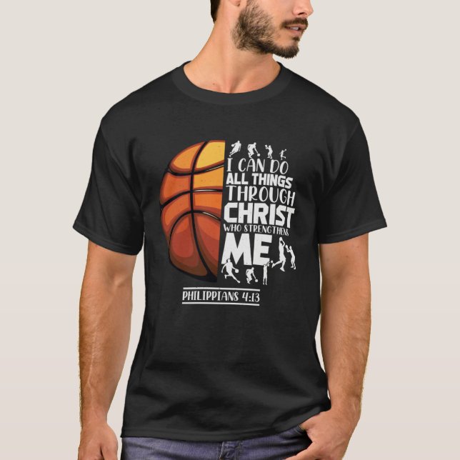 Basketball Christian Saying Motivational Words Ins T-Shirt (Front)