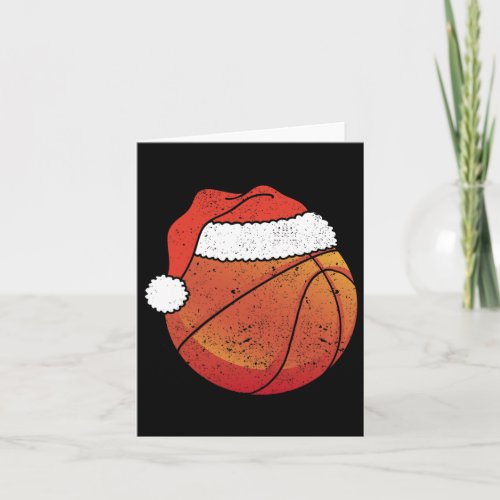 Basketball Christmas Ball Santa Claus Hat Xmas Spo Card