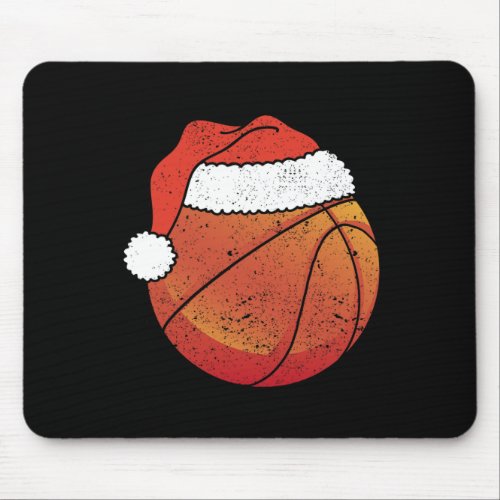 Basketball Christmas Ball Santa Claus Hat Xmas Spo Mouse Pad