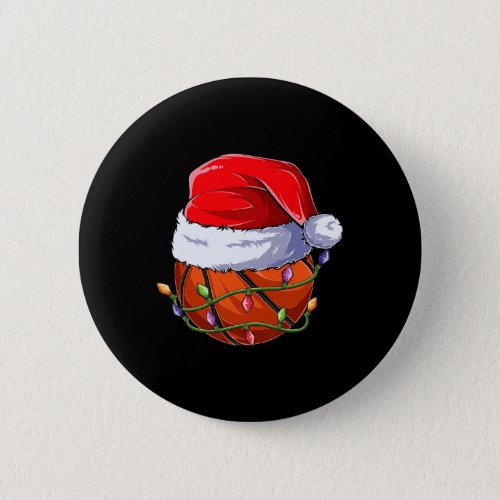 basketball christmas ball santa hat xmas boys men  button