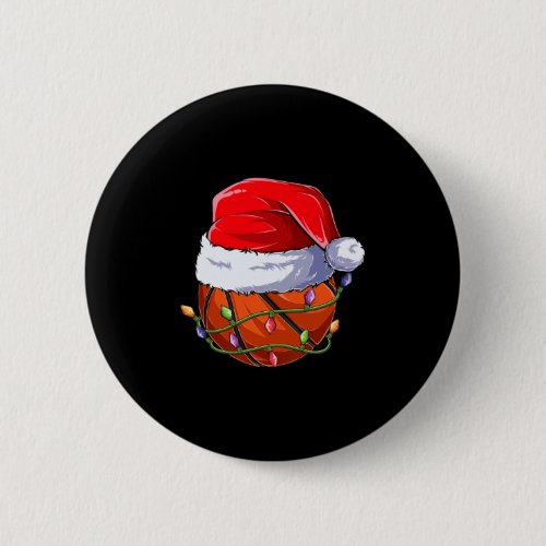 basketball christmas ball santa hat xmas boys men  button
