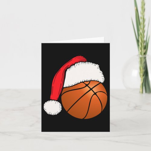 Basketball Christmas Ball Santa Hat Xmas Boys Men  Card