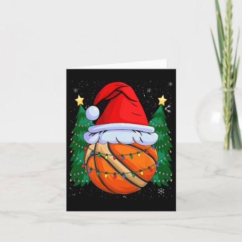 Basketball Christmas Ball Santa Hat Xmas Boys Men  Card