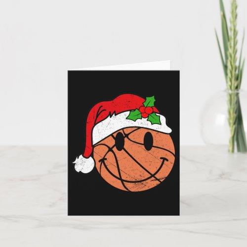 Basketball Christmas Ball Santa Hat Xmas Boys Men  Card