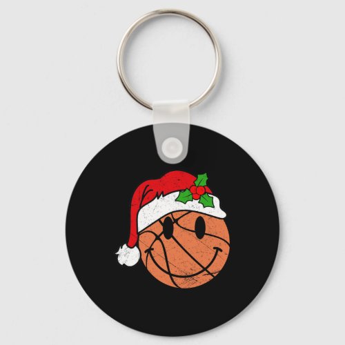 Basketball Christmas Ball Santa Hat Xmas Boys Men  Keychain