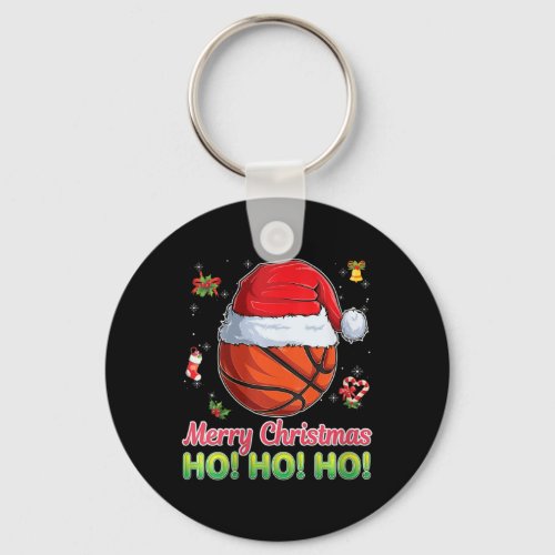 Basketball Christmas Ball Santa Hat Xmas Boys Men  Keychain