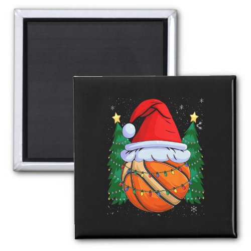 Basketball Christmas Ball Santa Hat Xmas Boys Men  Magnet