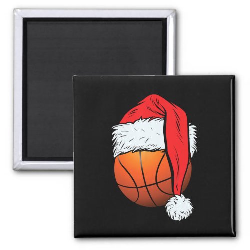 Basketball Christmas Ball Santa Hat Xmas Boys Men  Magnet