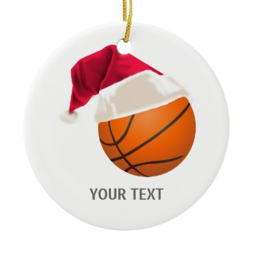basketball christmas ceramic ornament
