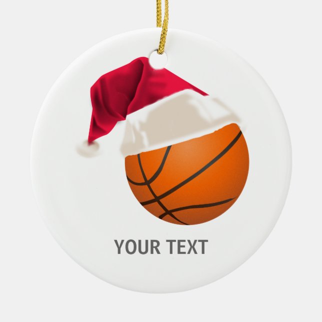 basketball christmas ceramic ornament (Front)