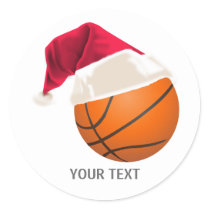basketball christmas classic round sticker