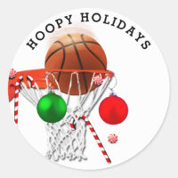 basketball Christmas Classic Round Sticker