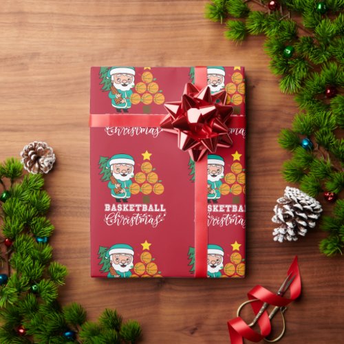 Basketball  Christmas from Santa Claus for player Wrapping Paper