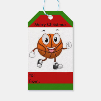 Basketball Christmas gift tag