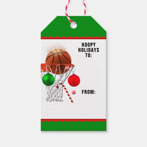 Basketball Christmas Gift Tags