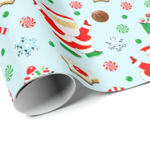 Basketball Christmas Gift Wrapping Paper