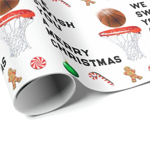 Basketball Christmas Gift Wrapping Paper