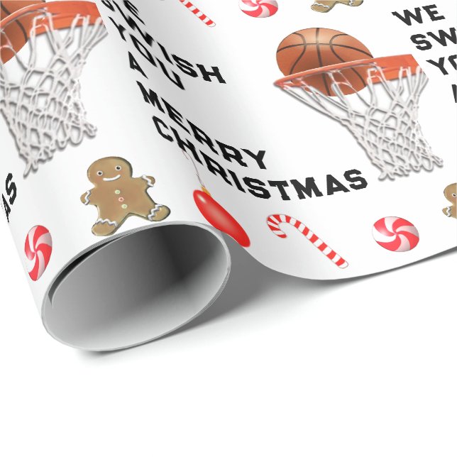 Basketball Christmas Gift Wrapping Paper (Roll Corner)