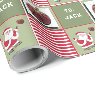 Basketball Christmas Gift Wrapping Paper