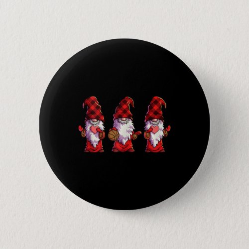 Basketball Christmas Gnomes Basketball Red Buffalo Button