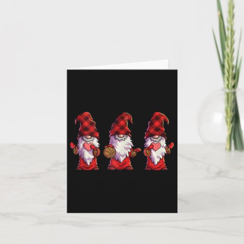 Basketball Christmas Gnomes Basketball Red Buffalo Card