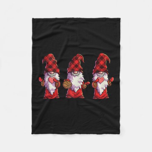 Basketball Christmas Gnomes Basketball Red Buffalo Fleece Blanket