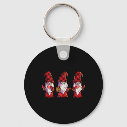 Basketball Christmas Gnomes Basketball Red Buffalo Keychain