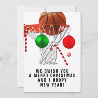 basketball Christmas greeting cards