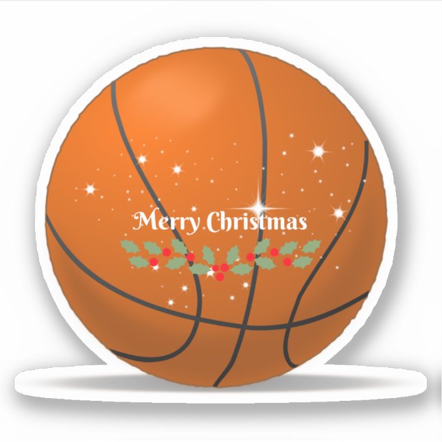 Basketball Christmas greetings Sticker (Front)