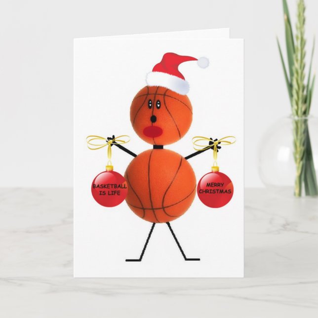 Basketball Christmas Holiday Card (Front)