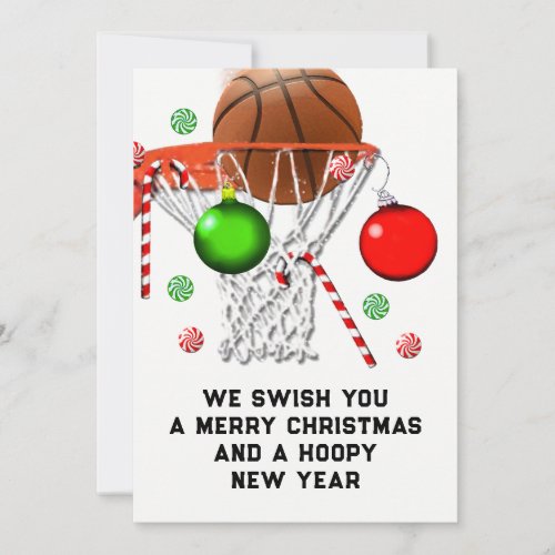 Basketball Christmas Holiday Card