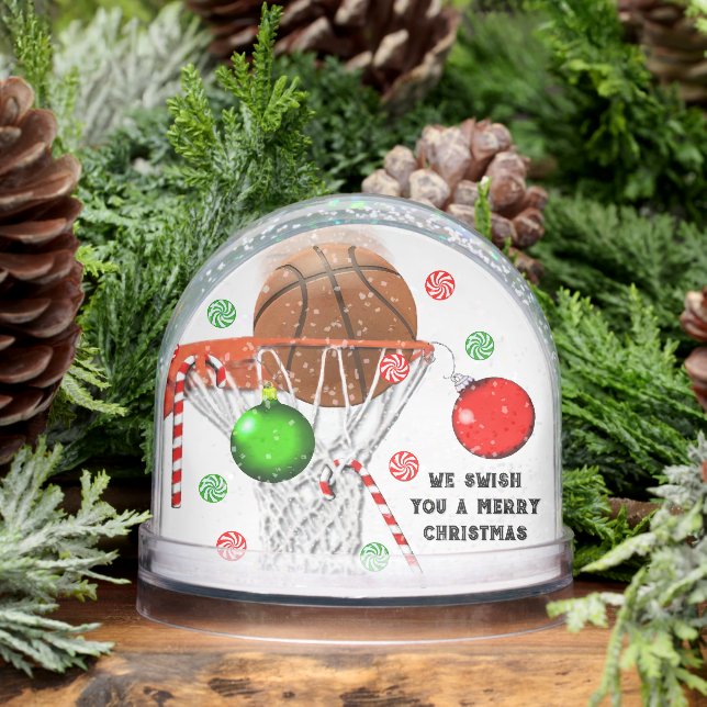 Basketball Christmas Holiday Gift Snow Globe (Winter)