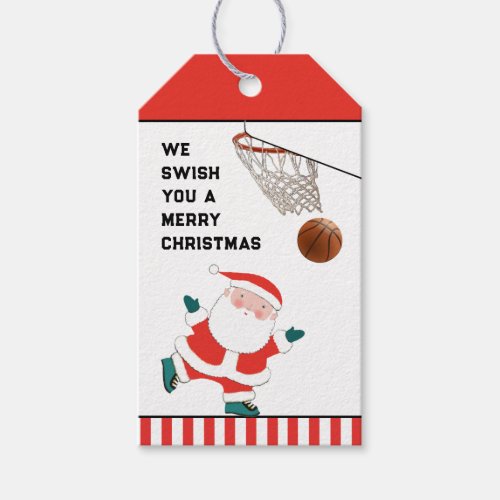 Basketball Christmas Holiday Gift Tags