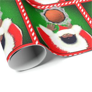 Basketball Christmas Holiday Gift Wrapping Paper