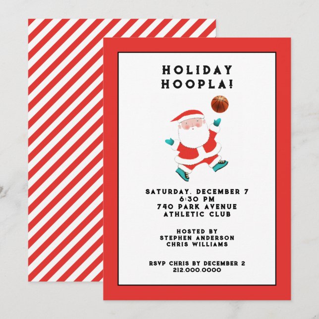 Basketball Christmas Holiday Party Invitation (Front/Back)