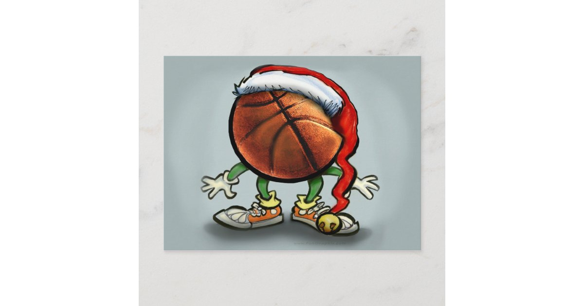 Basketball Christmas Holiday Postcard