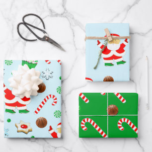 Basketball Christmas Holiday Wrapping Paper Sheets