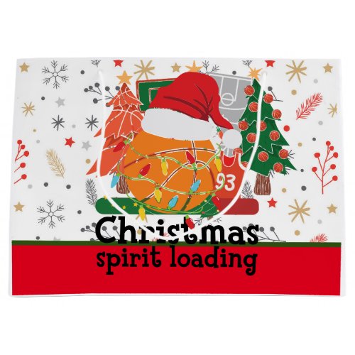 Basketball  Christmas Loading with Tree and ball  Large Gift Bag