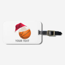 basketball christmas luggage tag