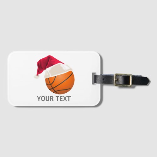 basketball christmas luggage tag