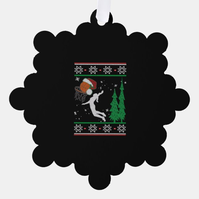 Basketball Christmas Ornament Card (Front)