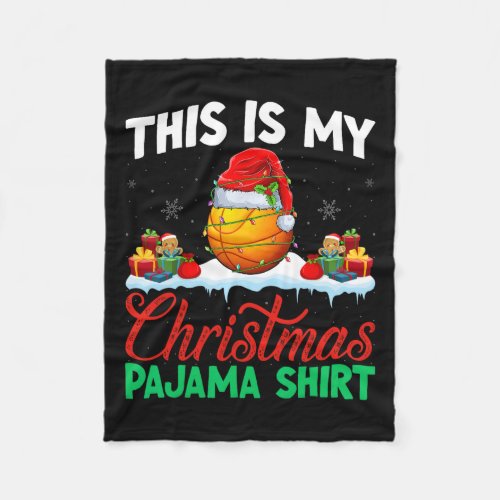 Basketball Christmas Pajama Shirt _ Basketball Wea Fleece Blanket