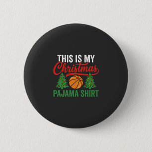 Basketball Christmas Pajama Shirt Button
