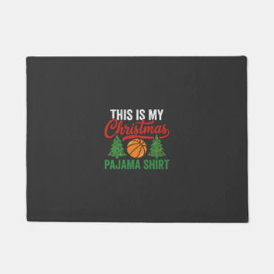 Basketball Christmas Pajama Shirt Doormat