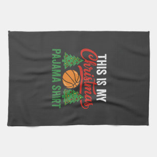 Basketball Christmas Pajama Shirt Kitchen Towel