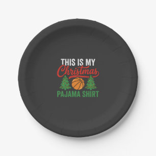 Basketball Christmas Pajama Shirt Paper Plates